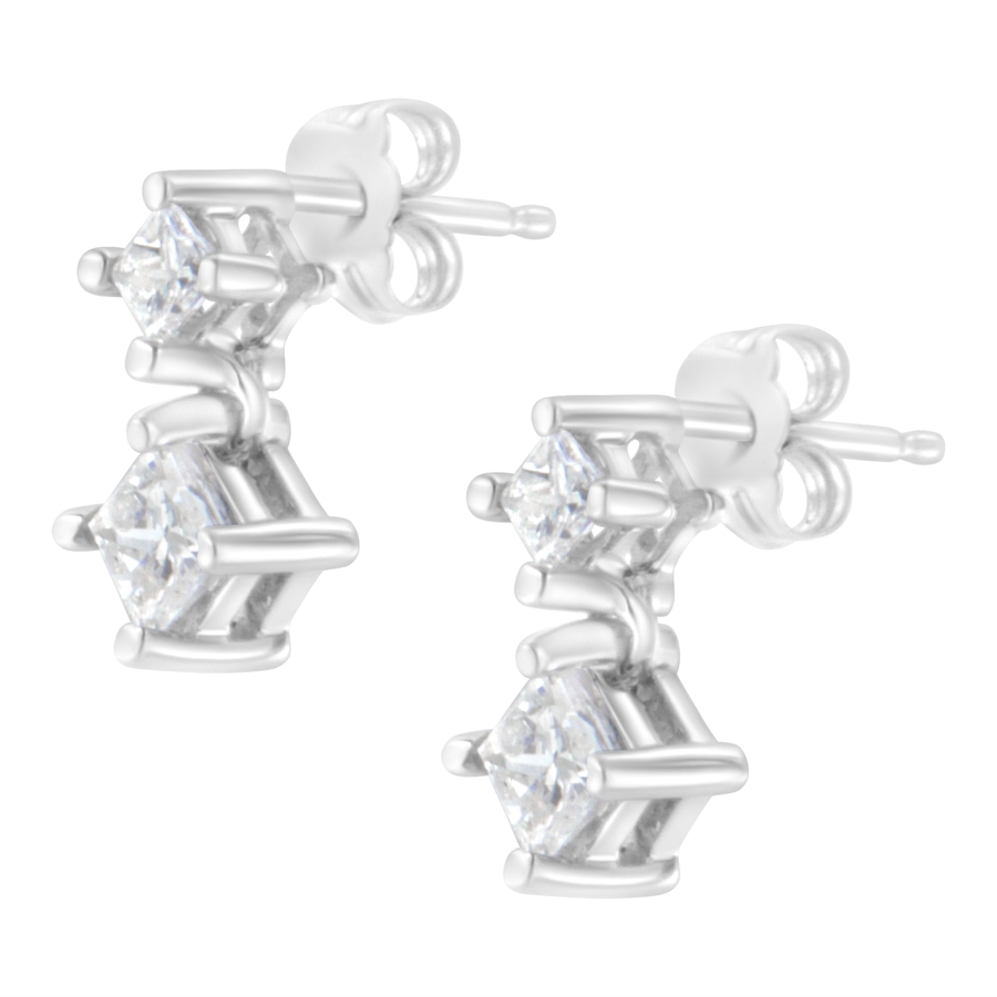 Image 990570_ALTMORE2.jpg, Product 990-570 / Price $8,670.00, 14K White Gold 3/4 cttw Double Diamond Princess-Cut Stud Earrings (I-J Clarity, I2-I3 Color) from Haus of Brilliance on TSC.ca's Jewellery department