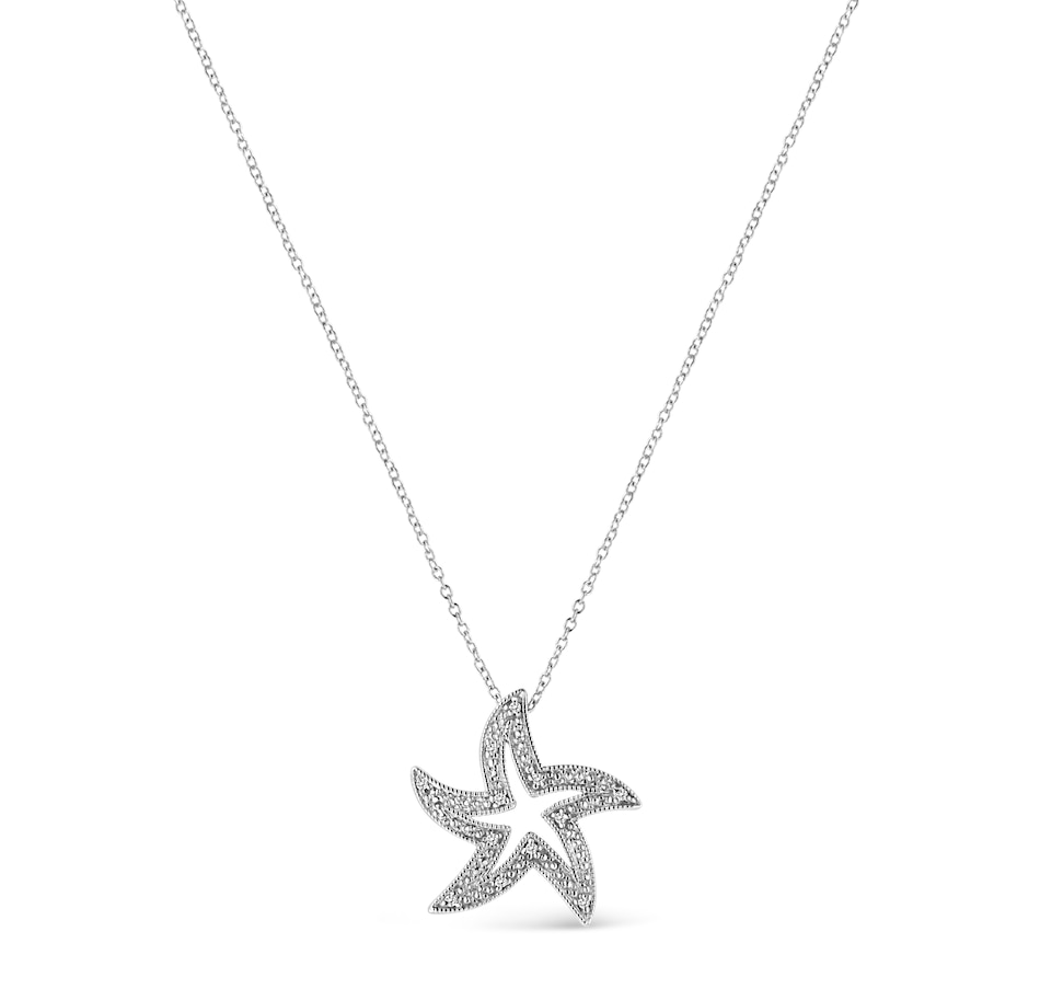 Image 990574_ALTMORE1.jpg, Product 990-574 / Price $726.00, .925 Sterling Silver Prong-Set Diamond Accent Starfish 18" Pendant Necklace (I-J Color, I1-I2 Clarity) from Haus of Brilliance on TSC.ca's Jewellery department