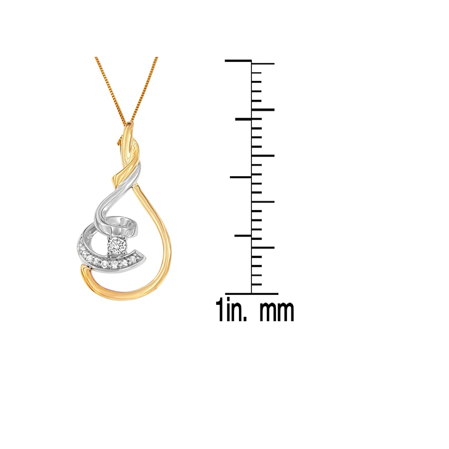 Image 990577_ALTMORE5.jpg, Product 990-577 / Price $1,571.00, Espira 10K Two-Tone Yellow & White 1/6 Cttw Brilliant-Cut Diamond Layered Spiral 18" Pendant Necklace (H-I Color, I2-I3 Clarity) from Haus of Brilliance on TSC.ca's Jewellery department