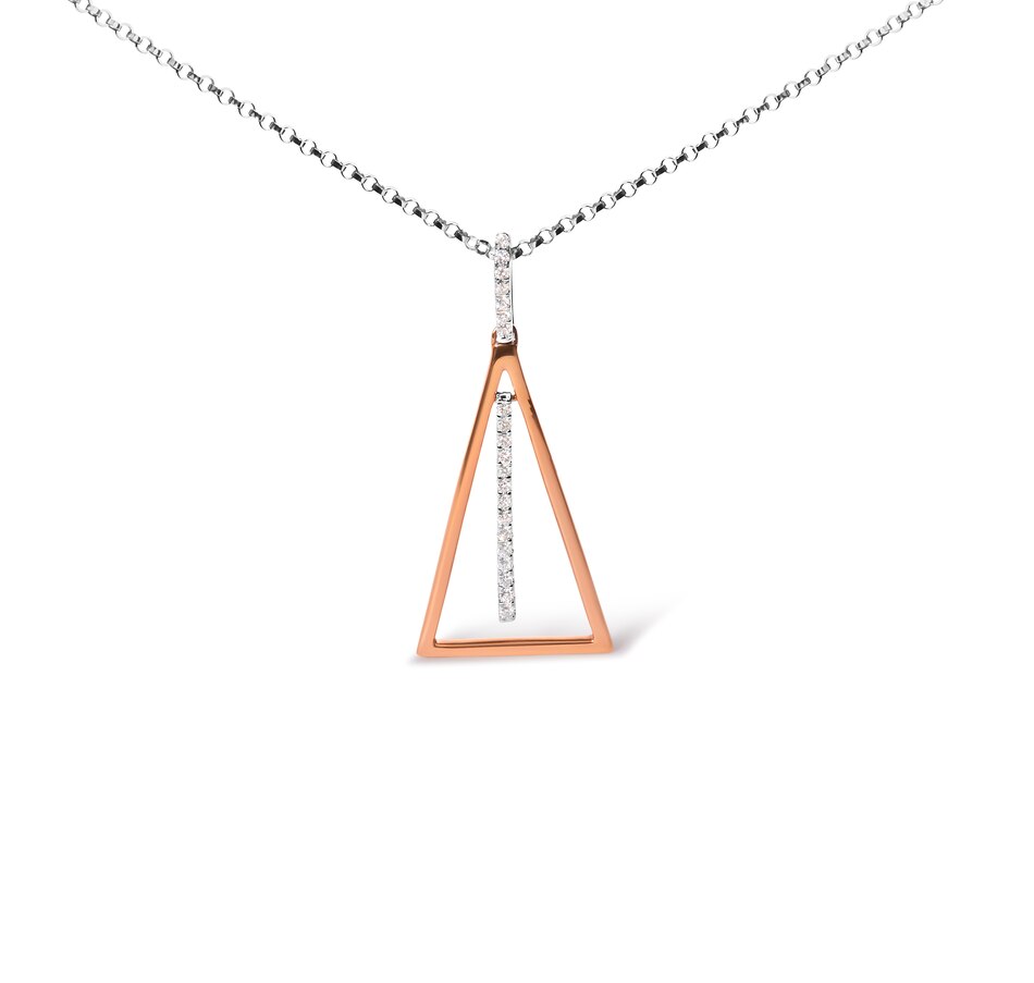 Image 990590.jpg, Product 990-590 / Price $2,572.00, 14K Rose and White Gold 1/8 Cttw Diamond Windchime 18" Pendant Necklace (G-H Color, SI1-SI2 Clarity) from Haus of Brilliance on TSC.ca's Jewellery department