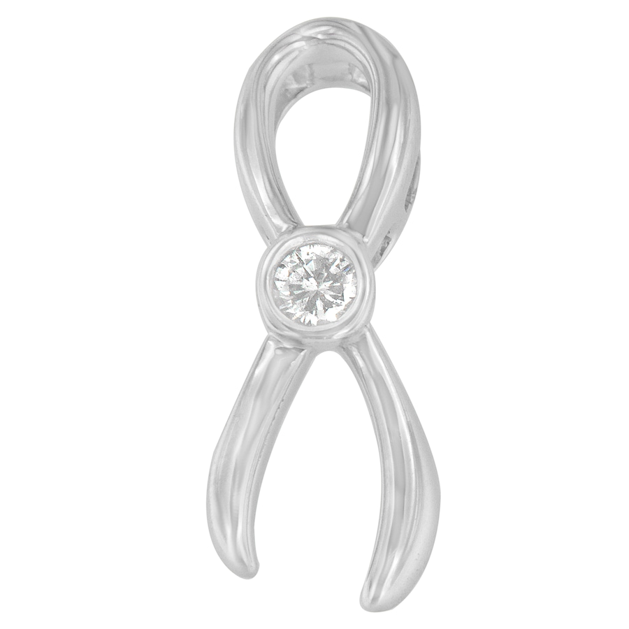 Image 990598.jpg, Product 990-598 / Price $378.00, .925 Sterling Silver 1/10 cttw Diamond Ribbon Pendant Necklace (H-I, I1-I2) from Haus of Brilliance on TSC.ca's Jewellery department