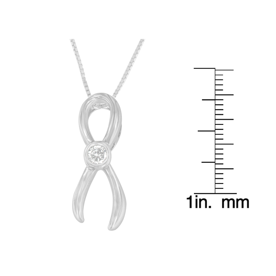 Image 990598_ALTMORE3.jpg, Product 990-598 / Price $378.00, .925 Sterling Silver 1/10 cttw Diamond Ribbon Pendant Necklace (H-I, I1-I2) from Haus of Brilliance on TSC.ca's Jewellery department