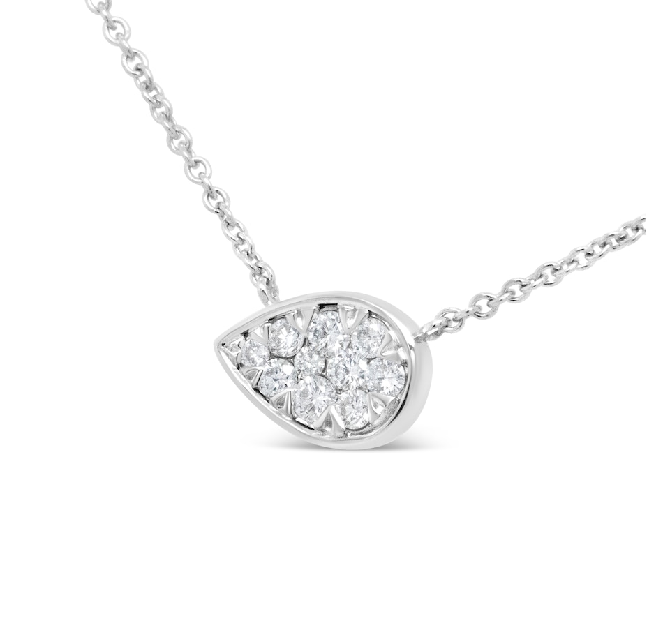 Image 990599_ALTMORE1.jpg, Product 990-599 / Price $2,967.00, 14K White Gold 1/4 Cttw Round Diamond Composite Teardrop Shape 18" Pendant Necklace - (G-H Color, SI2-I1 Clarity) from Haus of Brilliance on TSC.ca's Jewellery department