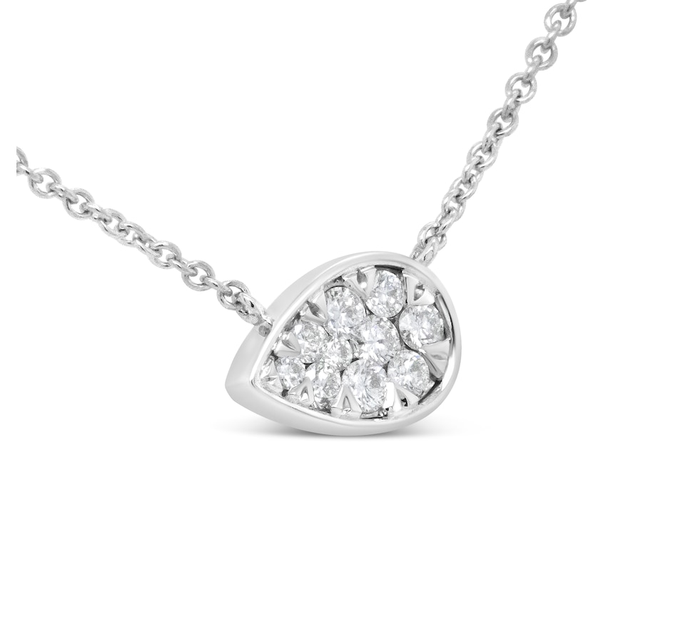 Image 990599_ALTMORE2.jpg, Product 990-599 / Price $2,967.00, 14K White Gold 1/4 Cttw Round Diamond Composite Teardrop Shape 18" Pendant Necklace - (G-H Color, SI2-I1 Clarity) from Haus of Brilliance on TSC.ca's Jewellery department