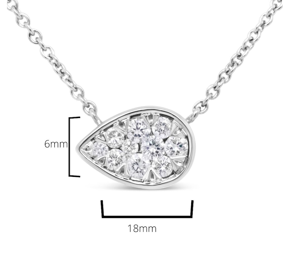 Image 990599_ALTMORE4.jpg, Product 990-599 / Price $2,967.00, 14K White Gold 1/4 Cttw Round Diamond Composite Teardrop Shape 18" Pendant Necklace - (G-H Color, SI2-I1 Clarity) from Haus of Brilliance on TSC.ca's Jewellery department
