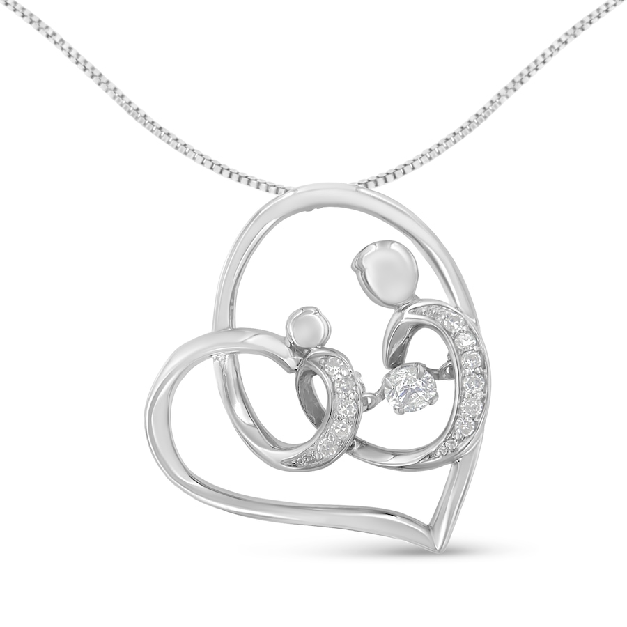 Image 990600.jpg, Product 990-600 / Price $808.00, .925 Sterling Silver 1/6 cttw Diamond Heart Pendant Necklace (H-I, I1-I2) from Haus of Brilliance on TSC.ca's Jewellery department