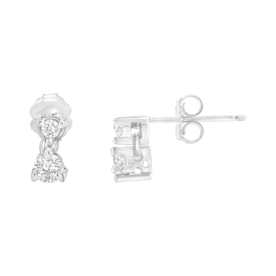 Image 990603_ALTMORE1.jpg, Product 990-603 / Price $3,116.00, 14KT White Gold 1/2 cttw Double Diamond Dangle Stud Earrings (H-I, I1-I2) from Haus of Brilliance on TSC.ca's Jewellery department