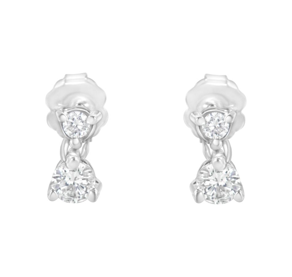 Image 990603_ALTMORE2.jpg, Product 990-603 / Price $1,797.00, 14KT White Gold 1/2 cttw Double Diamond Dangle Stud Earrings (H-I, I1-I2) from Haus of Brilliance on TSC.ca's Jewellery department