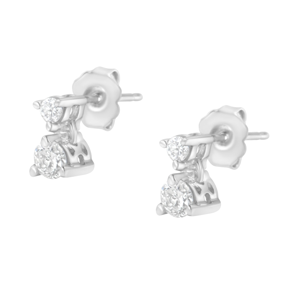Image 990603_ALTMORE3.jpg, Product 990-603 / Price $1,797.00, 14KT White Gold 1/2 cttw Double Diamond Dangle Stud Earrings (H-I, I1-I2) from Haus of Brilliance on TSC.ca's Jewellery department