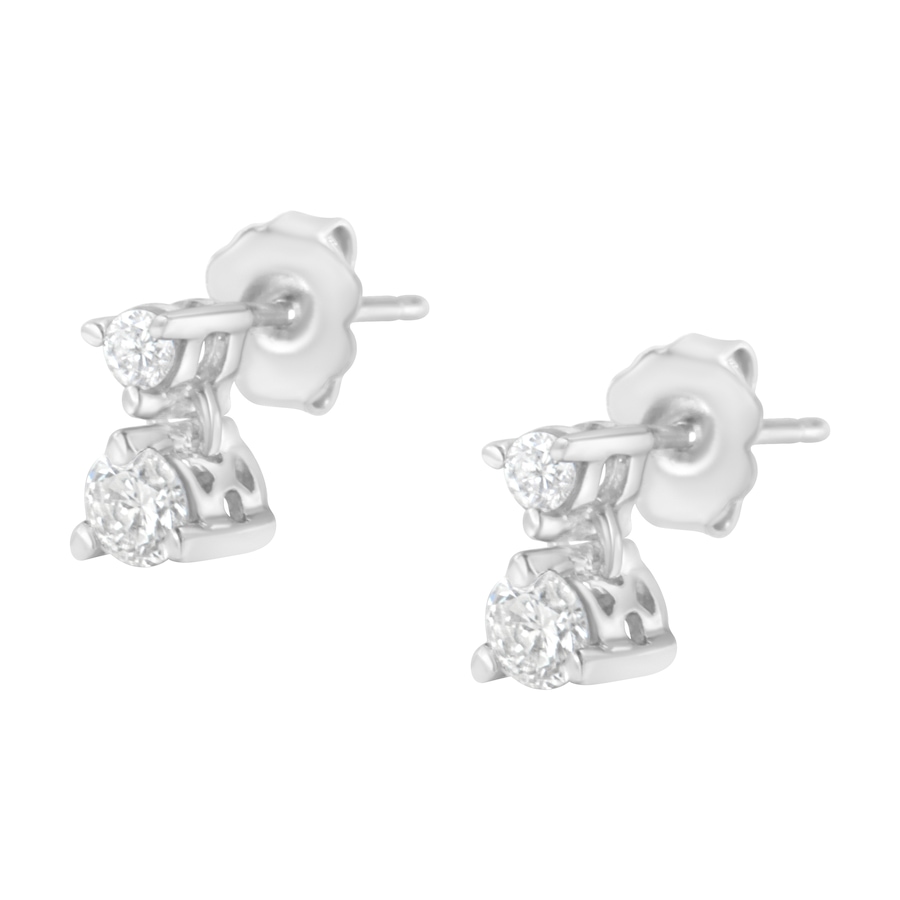Image 990603_ALTMORE3.jpg, Product 990-603 / Price $3,116.00, 14KT White Gold 1/2 cttw Double Diamond Dangle Stud Earrings (H-I, I1-I2) from Haus of Brilliance on TSC.ca's Jewellery department