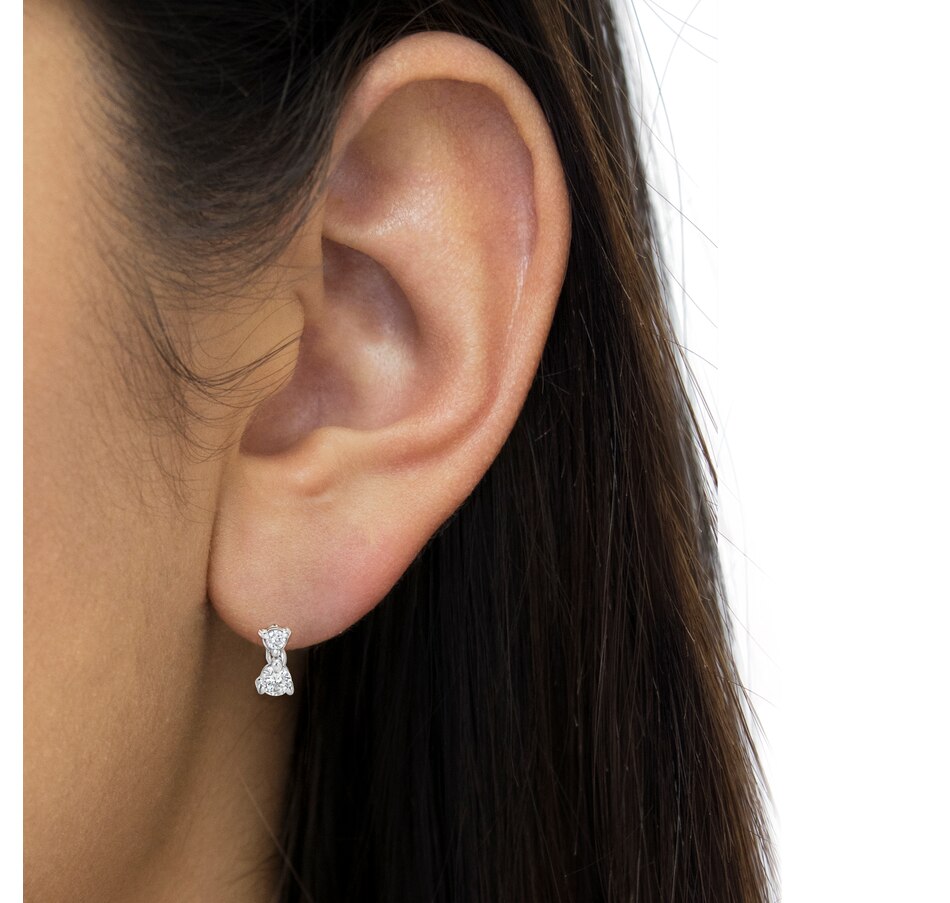 Image 990603_ALTMORE4.jpg, Product 990-603 / Price $1,797.00, 14KT White Gold 1/2 cttw Double Diamond Dangle Stud Earrings (H-I, I1-I2) from Haus of Brilliance on TSC.ca's Jewellery department