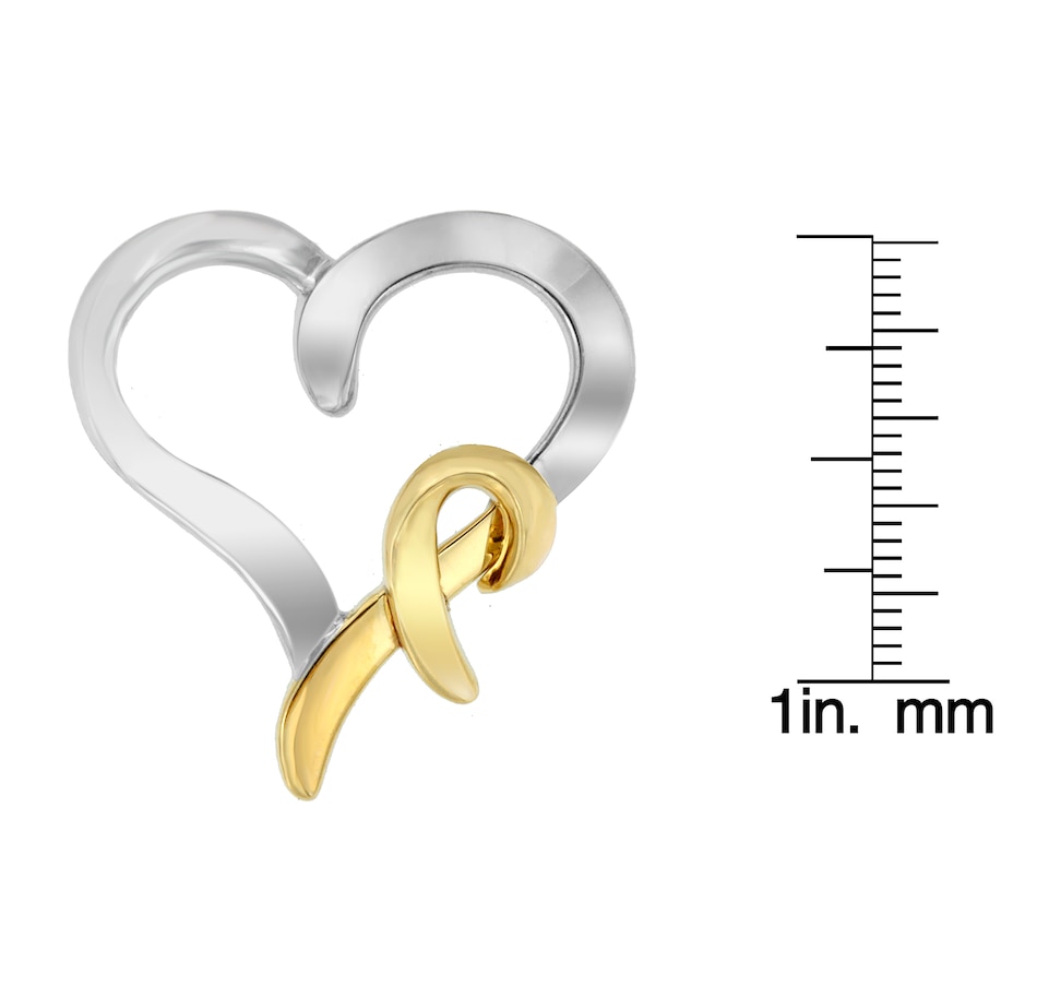 Image 990605_ALTMORE3.jpg, Product 990-605 / Price $855.00, .925 Sterling Silver and 14K Yellow Gold Two-Tone Heart Shaped Pendant Necklace from Haus of Brilliance on TSC.ca's Jewellery department