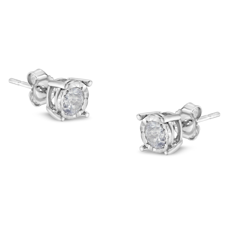 Image 990615.jpg, Product 990-615 / Price $1,603.00, .925 Sterling Silver 1/2 Cttw Near Colorless Round Brilliant-Cut Diamond Miracle-Set Stud Earrings (H-I Color, I2-I3 Clarity) from Haus of Brilliance on TSC.ca's Jewellery department
