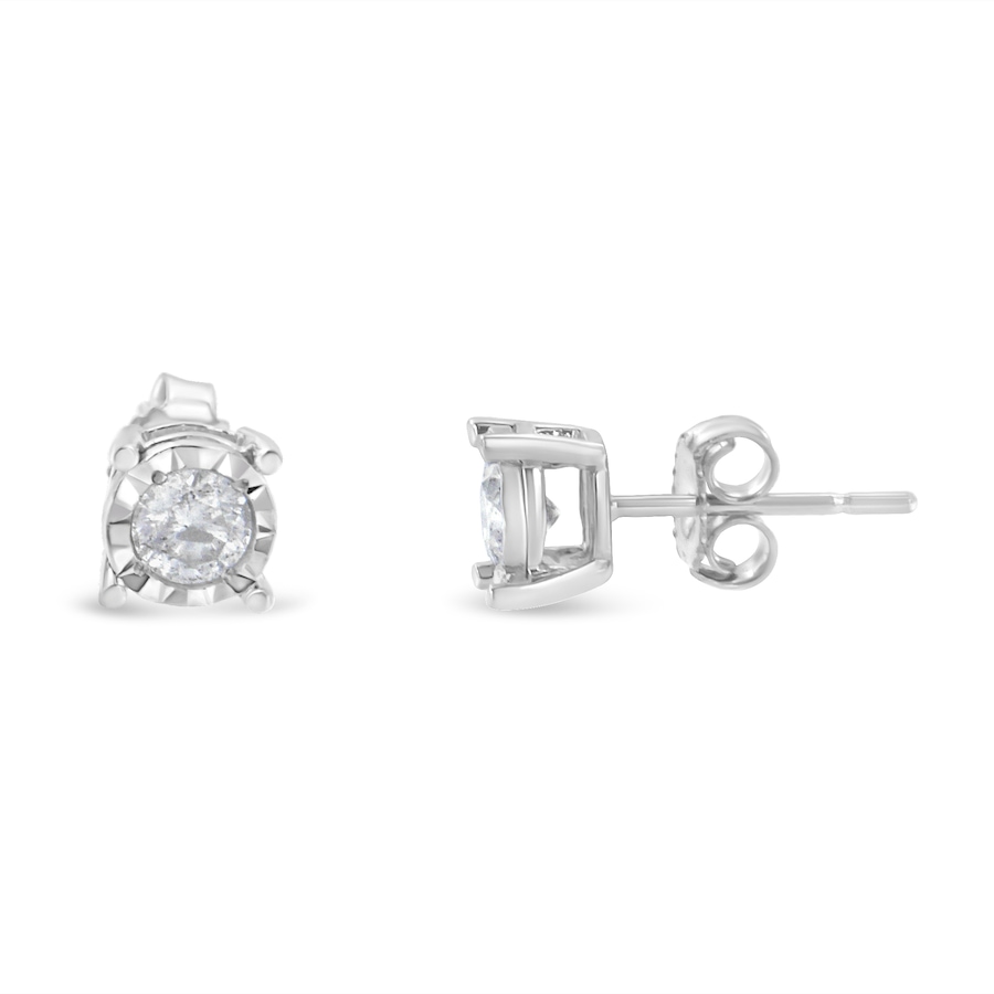 Image 990615_ALTMORE1.jpg, Product 990-615 / Price $1,603.00, .925 Sterling Silver 1/2 Cttw Near Colorless Round Brilliant-Cut Diamond Miracle-Set Stud Earrings (H-I Color, I2-I3 Clarity) from Haus of Brilliance on TSC.ca's Jewellery department
