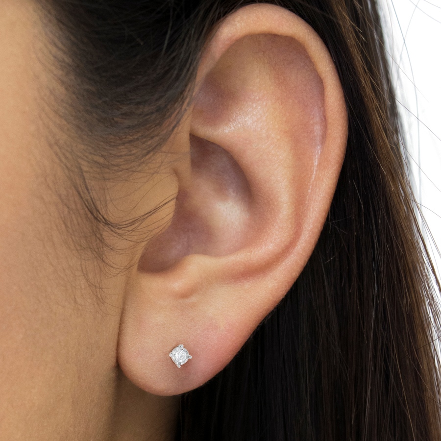 Image 990615_ALTMORE4.jpg, Product 990-615 / Price $1,603.00, .925 Sterling Silver 1/2 Cttw Near Colorless Round Brilliant-Cut Diamond Miracle-Set Stud Earrings (H-I Color, I2-I3 Clarity) from Haus of Brilliance on TSC.ca's Jewellery department