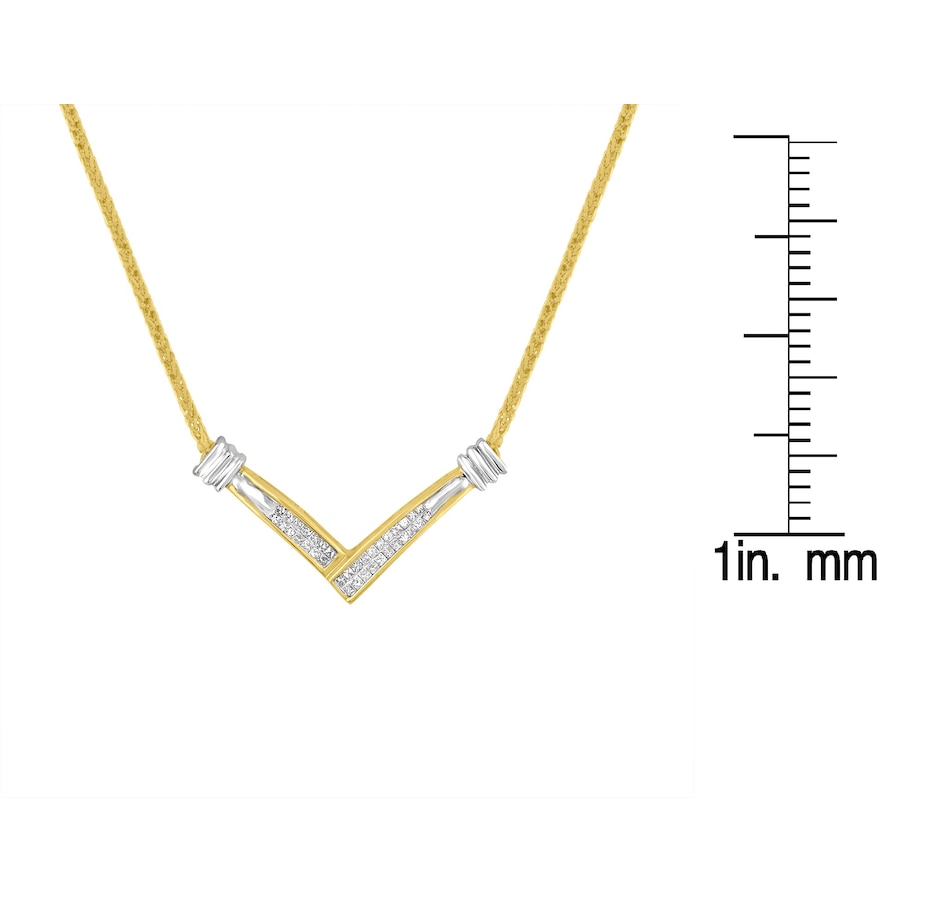 Image 990618_ALTMORE5.jpg, Product 990-618 / Price $5,191.00, 14K Yellow and White Gold 1/4 Cttw Princess Cut Diamond Channel-Set “V” Shape 18" Pendant Necklace (H-I Color, SI2-I1 Clarity) from Haus of Brilliance on TSC.ca's Jewellery department