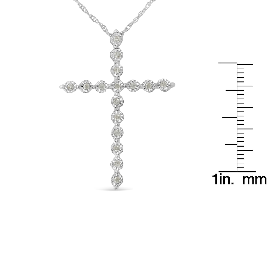Image 990625_ALTMORE4.jpg, Product 990-625 / Price $290.25, .925 Sterling Silver 1/6 Cttw Brilliant-Cut Diamond Miracle-Set Shared Prong Cross 18" Pendant Necklace (I-J Color, I2-I3 Clarity) from Haus of Brilliance on TSC.ca's Jewellery department