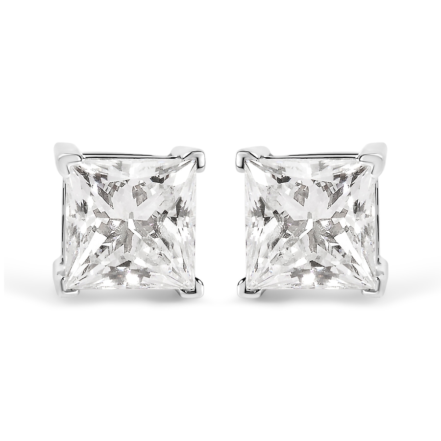 Image 990630.jpg, Product 990-630 / Price $11,753.00, 14K White Gold 1 1/2 Cttw Clarity Enhanced Princess Cut Diamond Solitaire Stud Earrings (I-J Color, I1-I2 Clarity) from Haus of Brilliance on TSC.ca's Jewellery department
