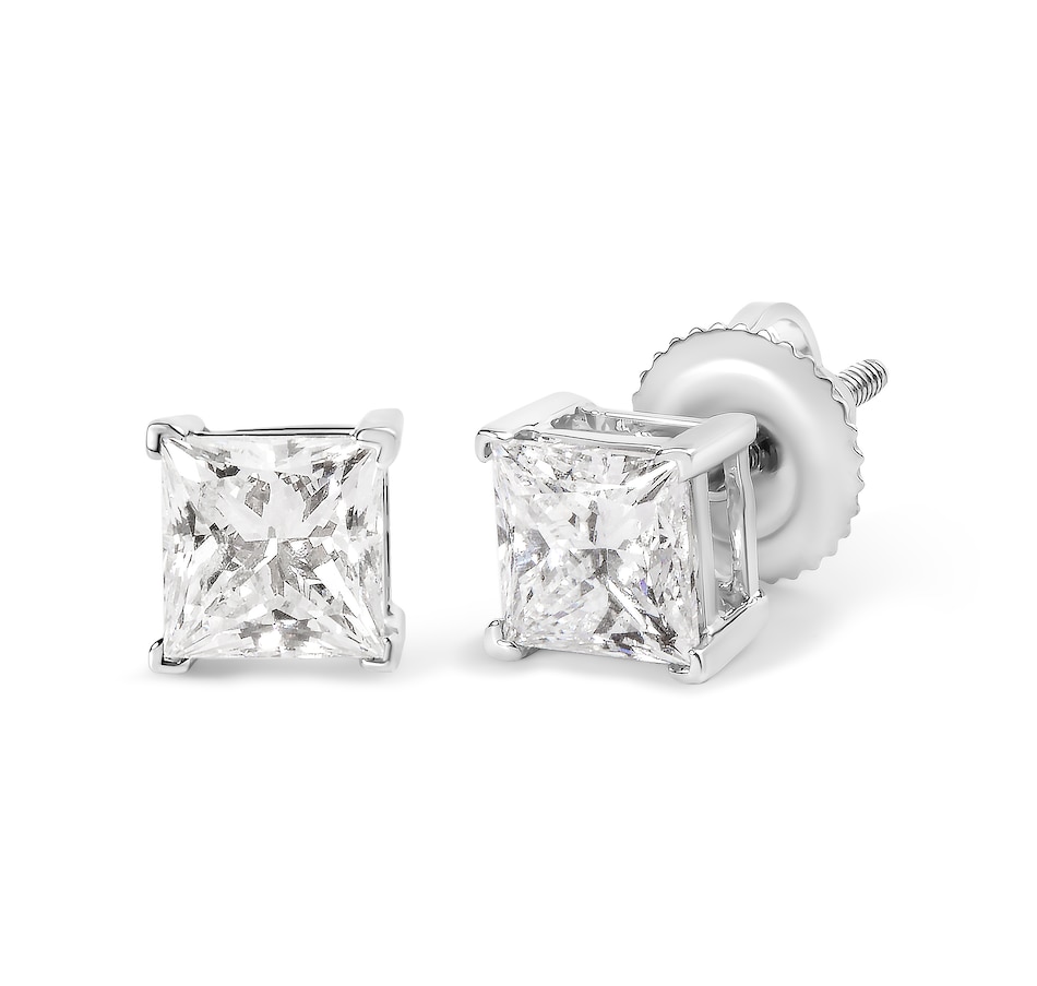 Image 990630_ALTMORE1.jpg, Product 990-630 / Price $11,753.00, 14K White Gold 1 1/2 Cttw Clarity Enhanced Princess Cut Diamond Solitaire Stud Earrings (I-J Color, I1-I2 Clarity) from Haus of Brilliance on TSC.ca's Jewellery department