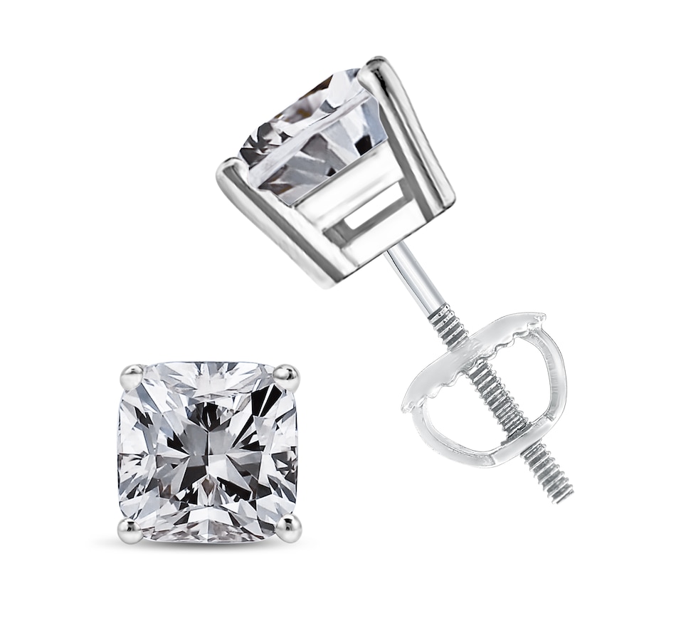 Image 990630_ALTMORE3.jpg, Product 990-630 / Price $11,753.00, 14K White Gold 1 1/2 Cttw Clarity Enhanced Princess Cut Diamond Solitaire Stud Earrings (I-J Color, I1-I2 Clarity) from Haus of Brilliance on TSC.ca's Jewellery department