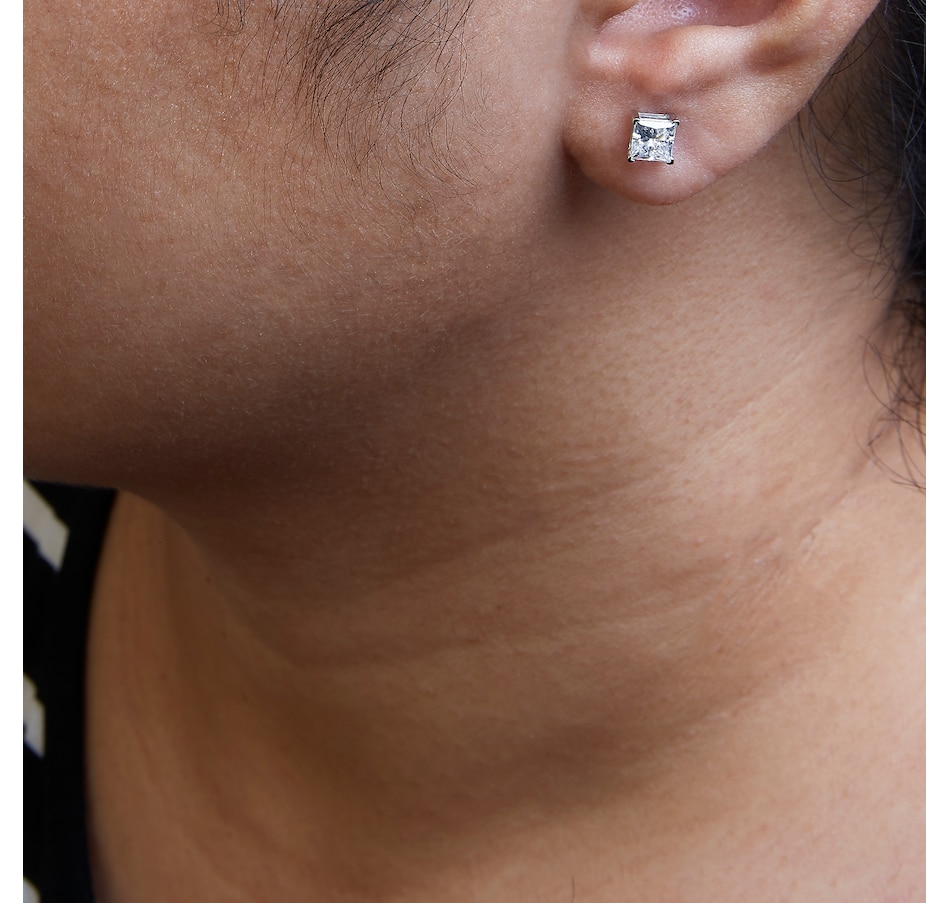 Image 990630_ALTMORE4.jpg, Product 990-630 / Price $11,753.00, 14K White Gold 1 1/2 Cttw Clarity Enhanced Princess Cut Diamond Solitaire Stud Earrings (I-J Color, I1-I2 Clarity) from Haus of Brilliance on TSC.ca's Jewellery department