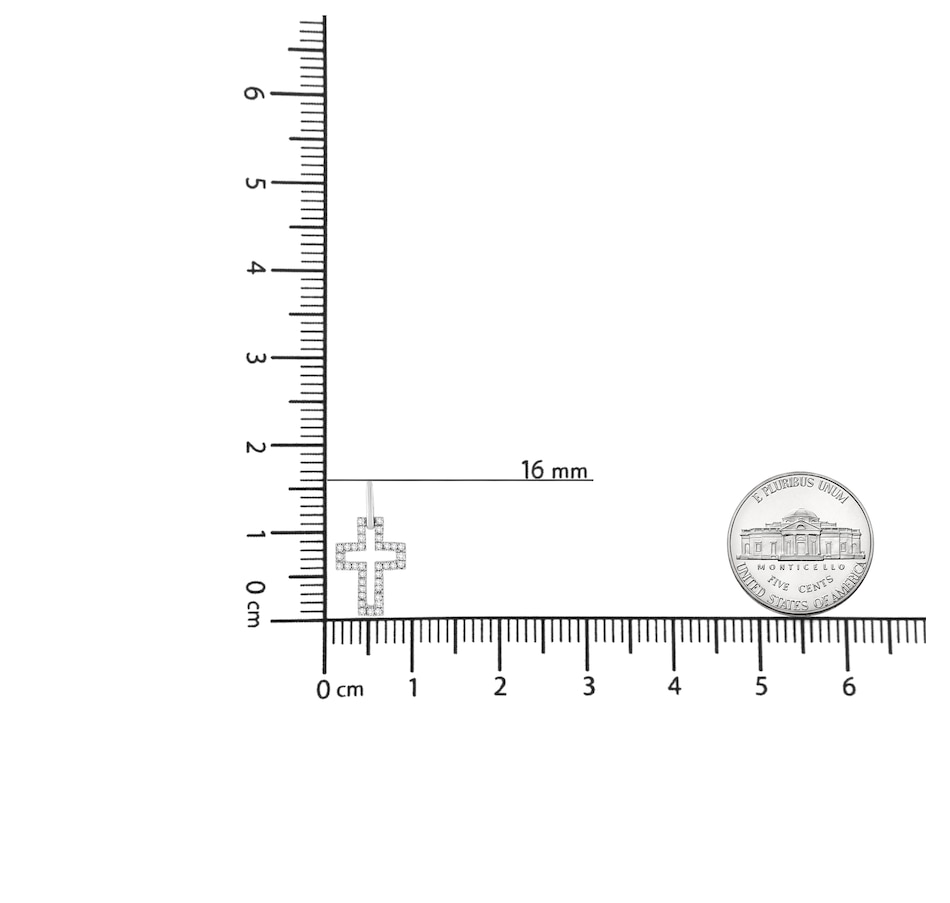Image 990639_ALTMORE5.jpg, Product 990-639 / Price $492.00, .925 Sterling Silver 1/10 cttw Pave-Set Round-Cut Diamond Open Cross 18" Pendant Necklace (I-J Color, I1-2 Clarity) from Haus of Brilliance on TSC.ca's Jewellery department