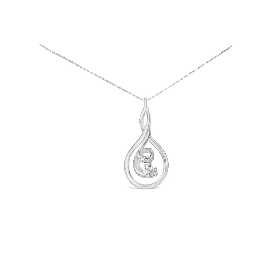 Image 990644.jpg, Product 990-644 / Price $1,799.00, Espira 10K White Gold 1/8 cttw Round Cut Diamond Layered Spiral Pendant Necklace (I-J, I1-I2) from Haus of Brilliance on TSC.ca's Jewellery department
