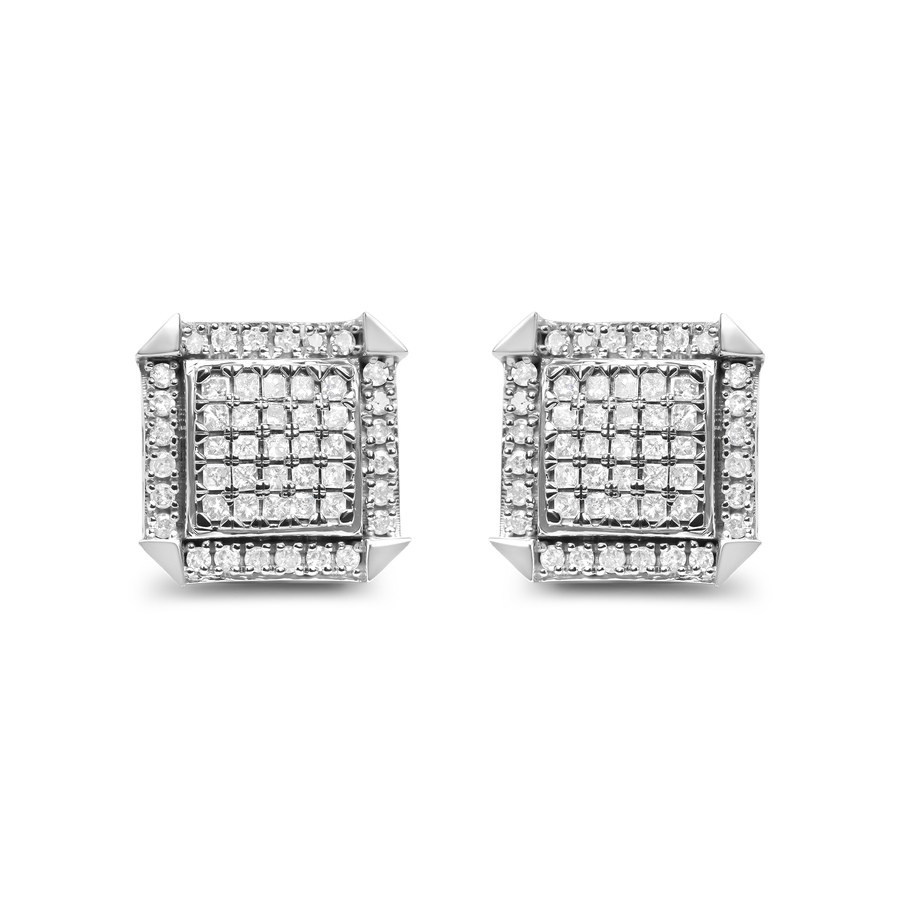 Image 990645.jpg, Product 990-645 / Price $4,370.00, 10K White Gold 1.0 Cttw Diamond Composite with Halo Stud Earrings (H-I Color, I1-I2 Clarity) from Haus of Brilliance on TSC.ca's Jewellery department