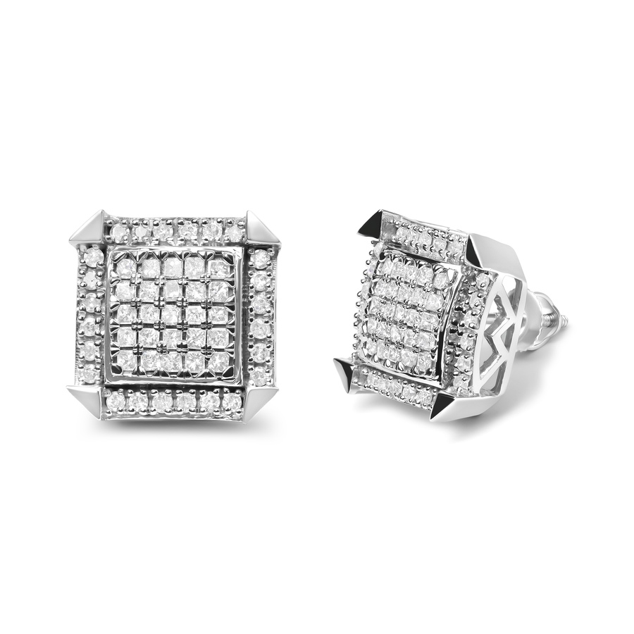 Image 990645_ALTMORE1.jpg, Product 990-645 / Price $4,370.00, 10K White Gold 1.0 Cttw Diamond Composite with Halo Stud Earrings (H-I Color, I1-I2 Clarity) from Haus of Brilliance on TSC.ca's Jewellery department