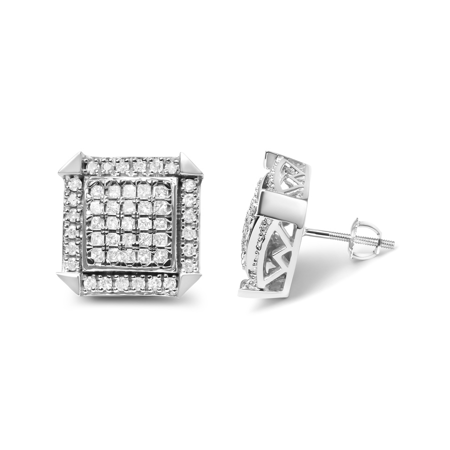 Image 990645_ALTMORE2.jpg, Product 990-645 / Price $4,370.00, 10K White Gold 1.0 Cttw Diamond Composite with Halo Stud Earrings (H-I Color, I1-I2 Clarity) from Haus of Brilliance on TSC.ca's Jewellery department