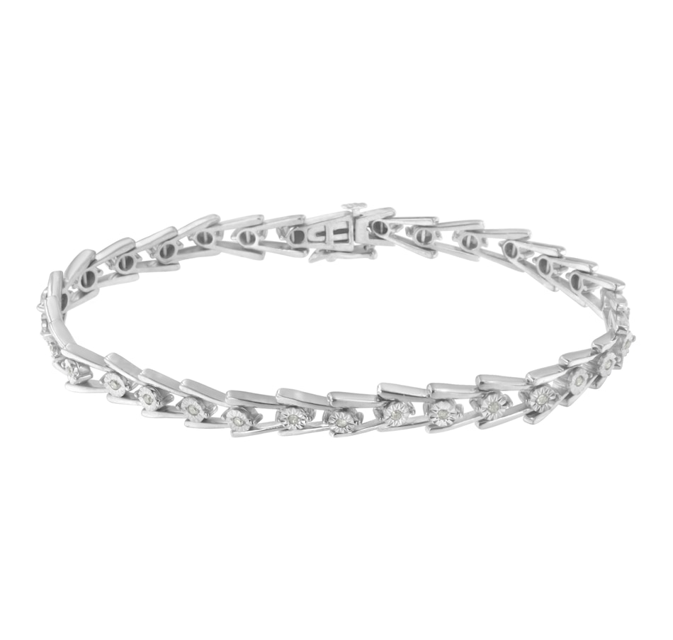 Image 990647_ALTMORE1.jpg, Product 990-647 / Price $1,287.00, .925 Sterling Silver 1/4 cttw Miracle Set Diamond Sleek and Open "V"Bracelet (I-J Color, I3 Clarity) -7.5" from Haus of Brilliance on TSC.ca's Jewellery department
