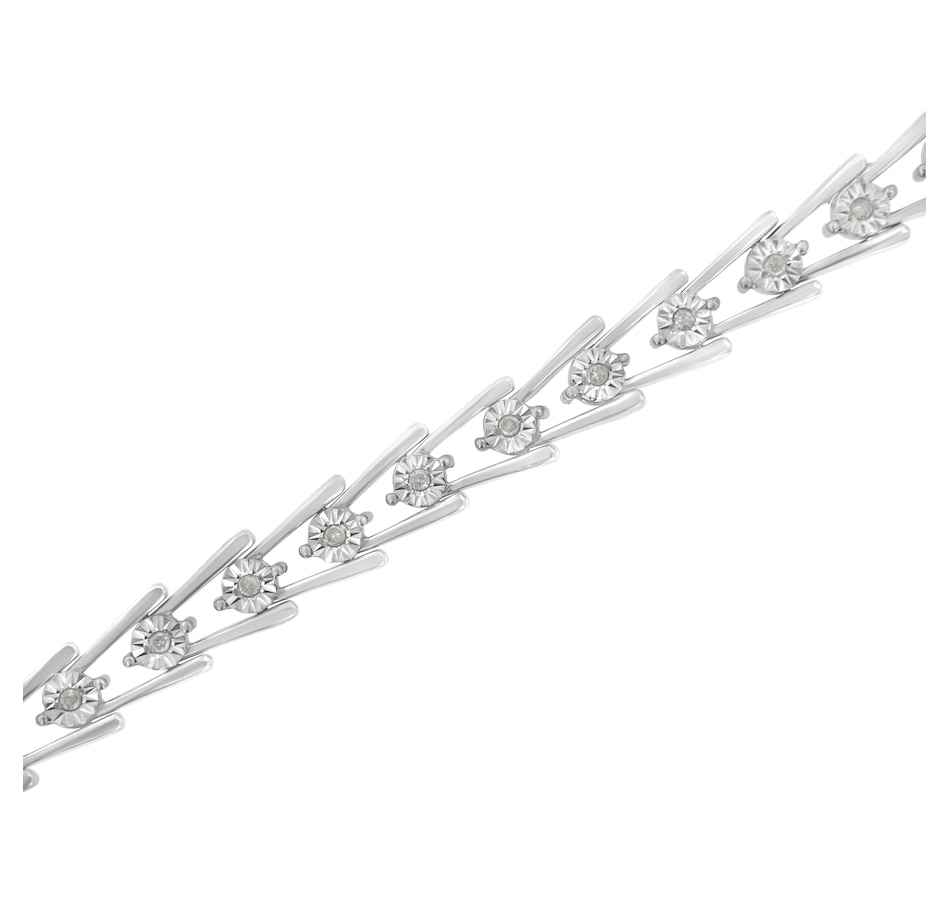 Image 990647_ALTMORE3.jpg, Product 990-647 / Price $1,287.00, .925 Sterling Silver 1/4 cttw Miracle Set Diamond Sleek and Open "V"Bracelet (I-J Color, I3 Clarity) -7.5" from Haus of Brilliance on TSC.ca's Jewellery department