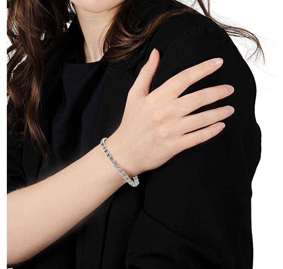 Image 990647_ALTMORE5.jpg, Product 990-647 / Price $1,287.00, .925 Sterling Silver 1/4 cttw Miracle Set Diamond Sleek and Open "V"Bracelet (I-J Color, I3 Clarity) -7.5" from Haus of Brilliance on TSC.ca's Jewellery department