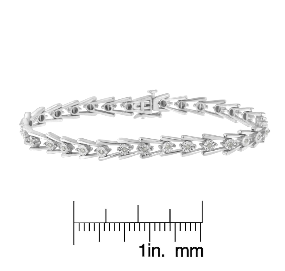 Image 990647_ALTMORE6.jpg, Product 990-647 / Price $1,287.00, .925 Sterling Silver 1/4 cttw Miracle Set Diamond Sleek and Open "V"Bracelet (I-J Color, I3 Clarity) -7.5" from Haus of Brilliance on TSC.ca's Jewellery department