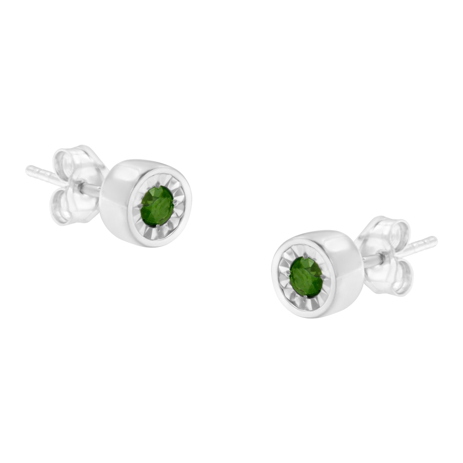 Image 990648.jpg, Product 990-648 / Price $468.00, .925 Sterling Silver 1/5 Cttw Round Brilliant-Cut Green Diamond Miracle-Set Stud Earrings (Fancy Color-Enhanced, I1-I2 Clarity) from Haus of Brilliance on TSC.ca's Jewellery department