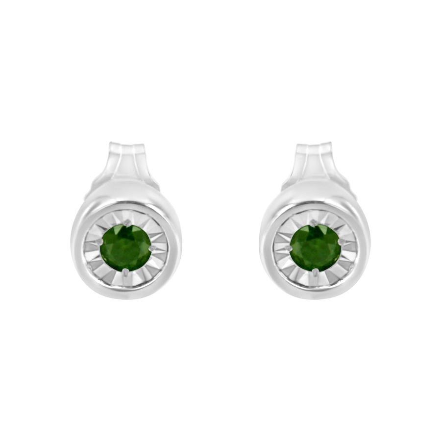 Image 990648_ALTMORE2.jpg, Product 990-648 / Price $468.00, .925 Sterling Silver 1/5 Cttw Round Brilliant-Cut Green Diamond Miracle-Set Stud Earrings (Fancy Color-Enhanced, I1-I2 Clarity) from Haus of Brilliance on TSC.ca's Jewellery department