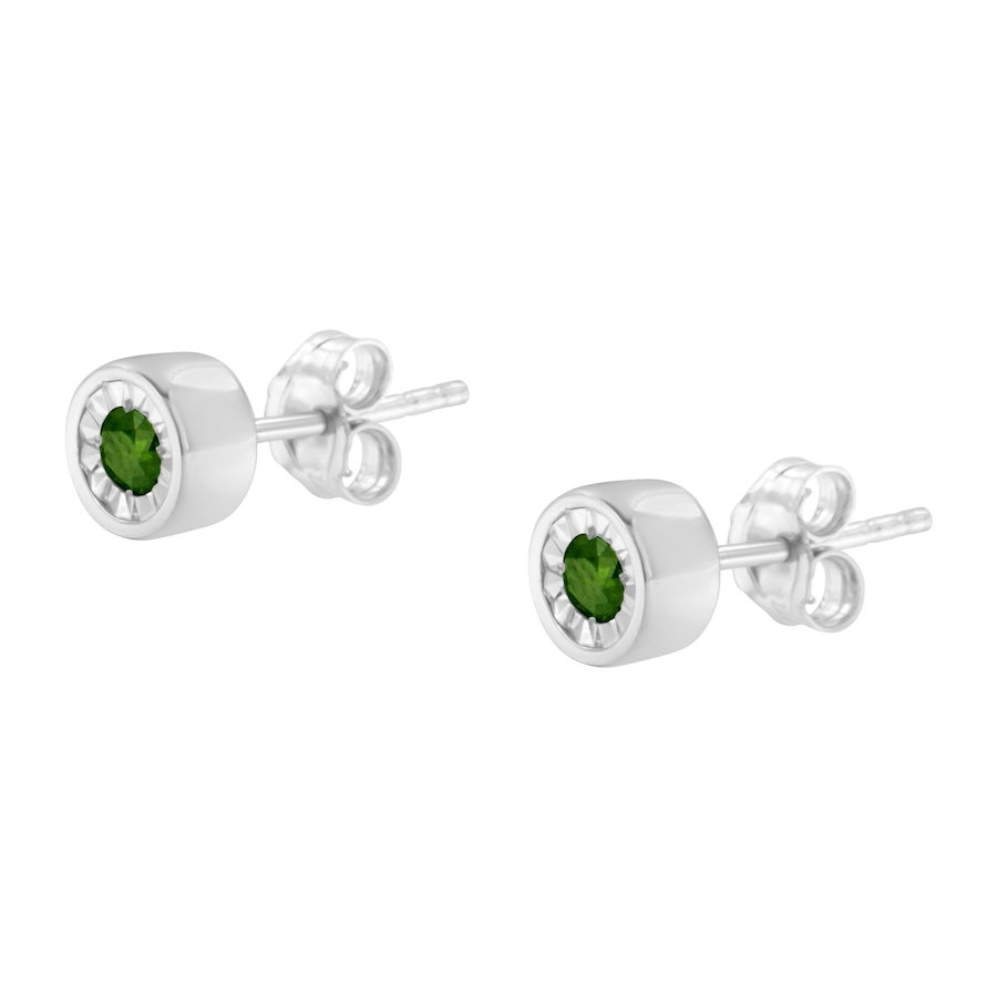 Image 990648_ALTMORE3.jpg, Product 990-648 / Price $468.00, .925 Sterling Silver 1/5 Cttw Round Brilliant-Cut Green Diamond Miracle-Set Stud Earrings (Fancy Color-Enhanced, I1-I2 Clarity) from Haus of Brilliance on TSC.ca's Jewellery department