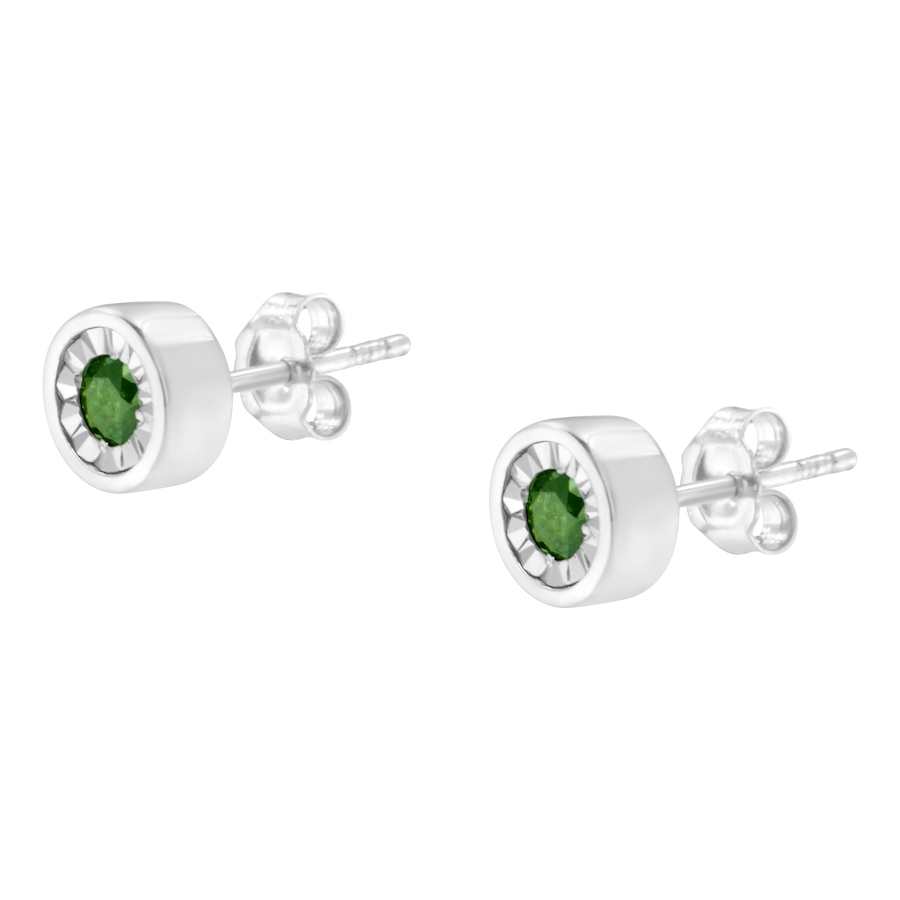 Image 990650_ALTMORE3.jpg, Product 990-650 / Price $527.00, .925 Sterling Silver 1/4 Cttw Round Brilliant-Cut Green Diamond Miracle-Set Stud Earrings (Fancy Color-Enhanced, I1-I2 Clarity) from Haus of Brilliance on TSC.ca's Jewellery department