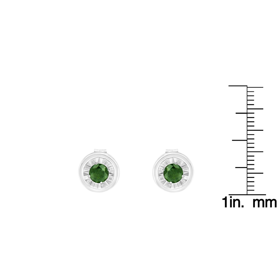 Image 990650_ALTMORE5.jpg, Product 990-650 / Price $527.00, .925 Sterling Silver 1/4 Cttw Round Brilliant-Cut Green Diamond Miracle-Set Stud Earrings (Fancy Color-Enhanced, I1-I2 Clarity) from Haus of Brilliance on TSC.ca's Jewellery department