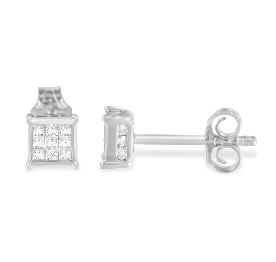 Image 990651_ALTMORE1.jpg, Product 990-651 / Price $808.00, Sterling Silver Princess Cut Diamond Square Stud Earrings (.3 cttw, H-I Color, I1-I2 Clarity) from Haus of Brilliance on TSC.ca's Jewellery department