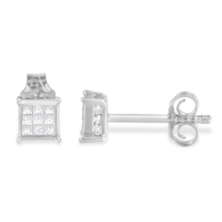 Image 990651_ALTMORE1.jpg, Product 990-651 / Price $808.00, Sterling Silver Princess Cut Diamond Square Stud Earrings (.3 cttw, H-I Color, I1-I2 Clarity) from Haus of Brilliance on TSC.ca's Jewellery department