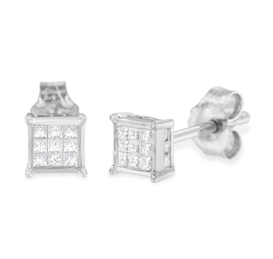Image 990651_ALTMORE2.jpg, Product 990-651 / Price $808.00, Sterling Silver Princess Cut Diamond Square Stud Earrings (.3 cttw, H-I Color, I1-I2 Clarity) from Haus of Brilliance on TSC.ca's Jewellery department