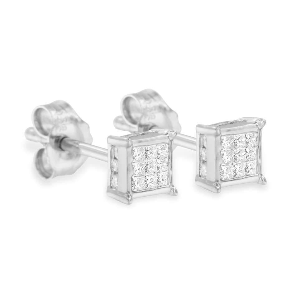 Image 990651_ALTMORE3.jpg, Product 990-651 / Price $808.00, Sterling Silver Princess Cut Diamond Square Stud Earrings (.3 cttw, H-I Color, I1-I2 Clarity) from Haus of Brilliance on TSC.ca's Jewellery department