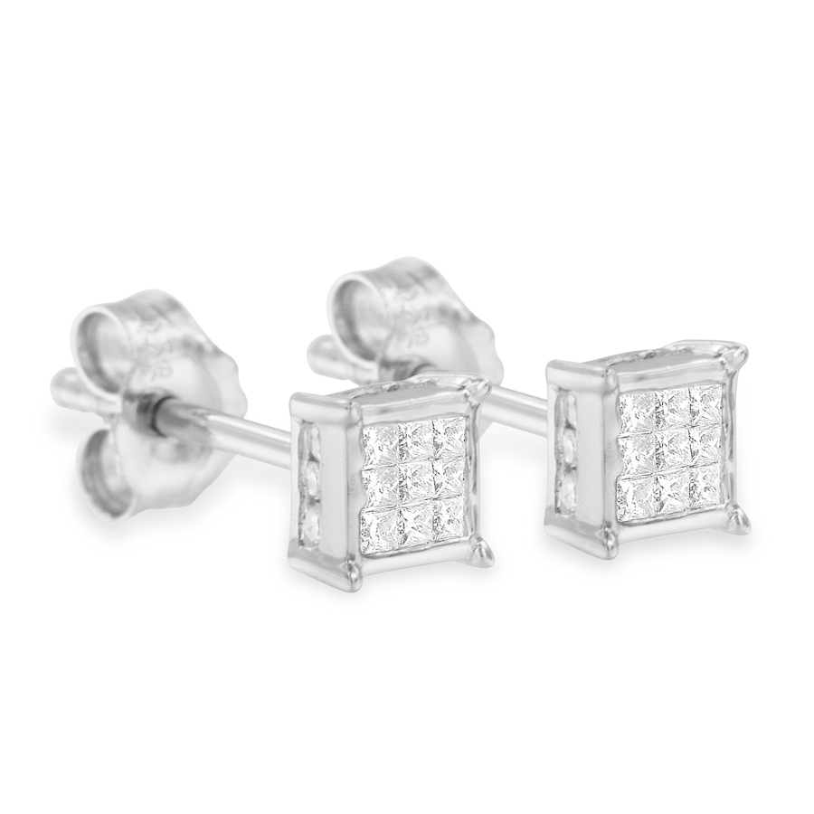 Image 990651_ALTMORE3.jpg, Product 990-651 / Price $808.00, Sterling Silver Princess Cut Diamond Square Stud Earrings (.3 cttw, H-I Color, I1-I2 Clarity) from Haus of Brilliance on TSC.ca's Jewellery department