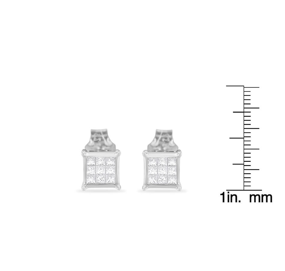 Image 990651_ALTMORE5.jpg, Product 990-651 / Price $808.00, Sterling Silver Princess Cut Diamond Square Stud Earrings (.3 cttw, H-I Color, I1-I2 Clarity) from Haus of Brilliance on TSC.ca's Jewellery department