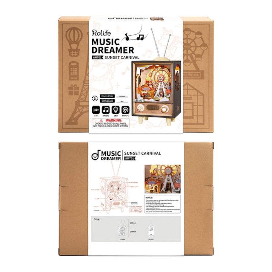 Image 991987_ALTMORE8.jpg, Product 991-987 / Price $44.95, Rolife Sunset Carnival DIY Music Box 3D Wooden Puzzle from Tradeopia on TSC.ca's Toys & Hobbies department