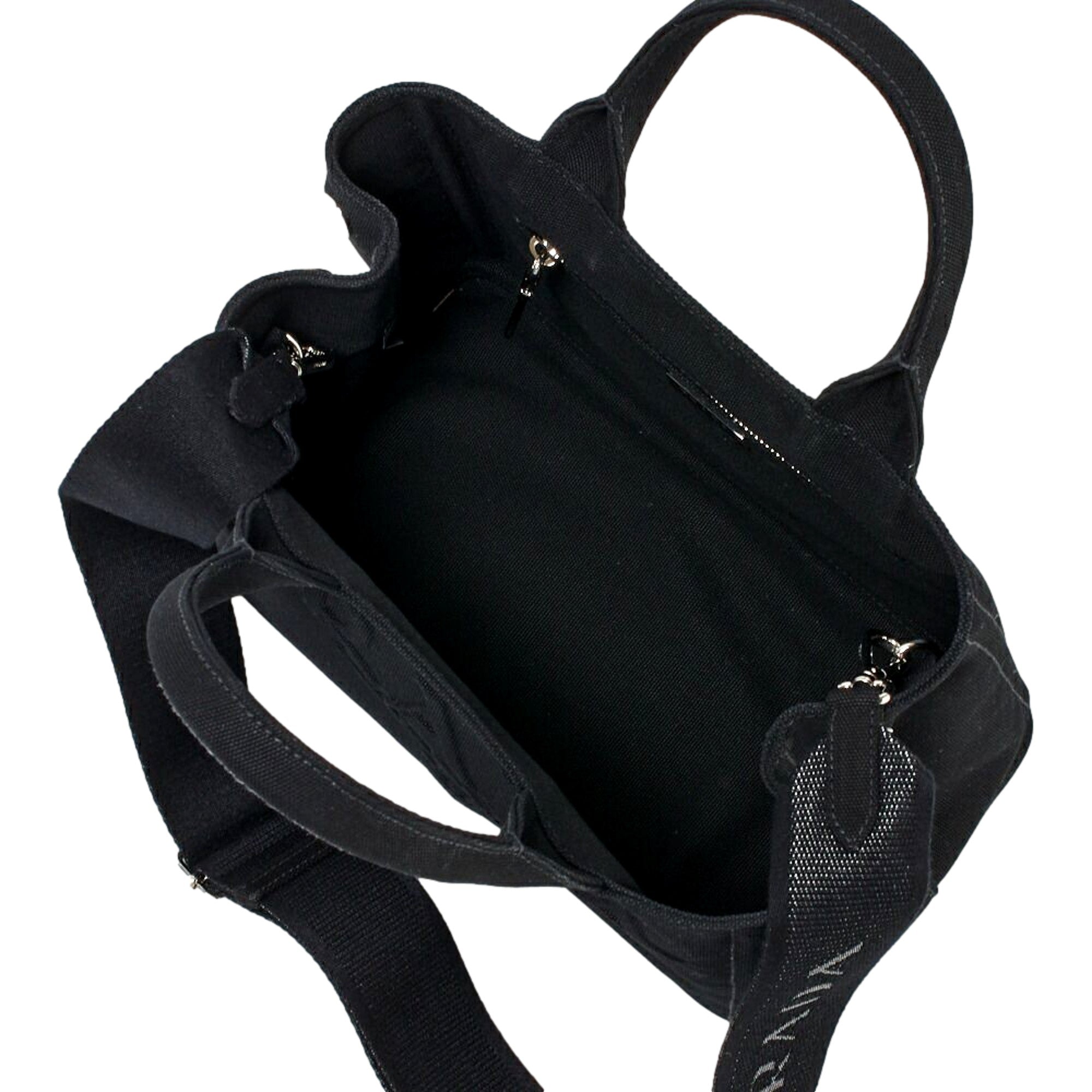 Prada Canapa Black Canvas Logo Tote Handbag Medium - TSC.ca
