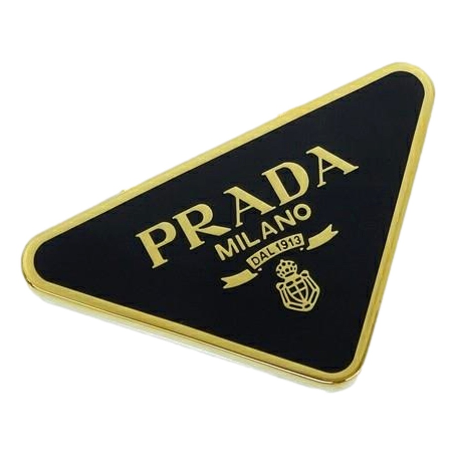 Image 992318_ALTMORE11.jpg, Product 992-318 / Price $676.00, Prada Enameled Metal Logo Pin Key Ring Black and Gold Purse Charm from Prada on TSC.ca's Fashion department