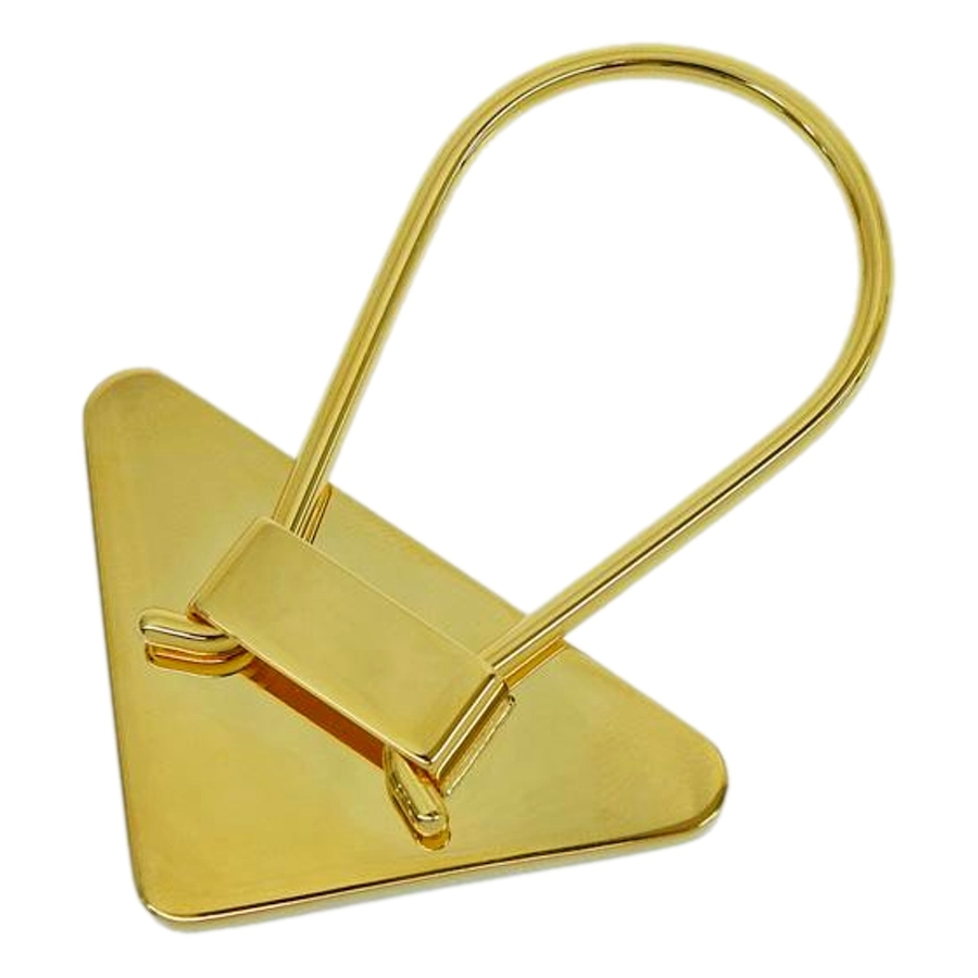 Image 992318_ALTMORE13.jpg, Product 992-318 / Price $676.00, Prada Enameled Metal Logo Pin Key Ring Black and Gold Purse Charm from Prada on TSC.ca's Fashion department