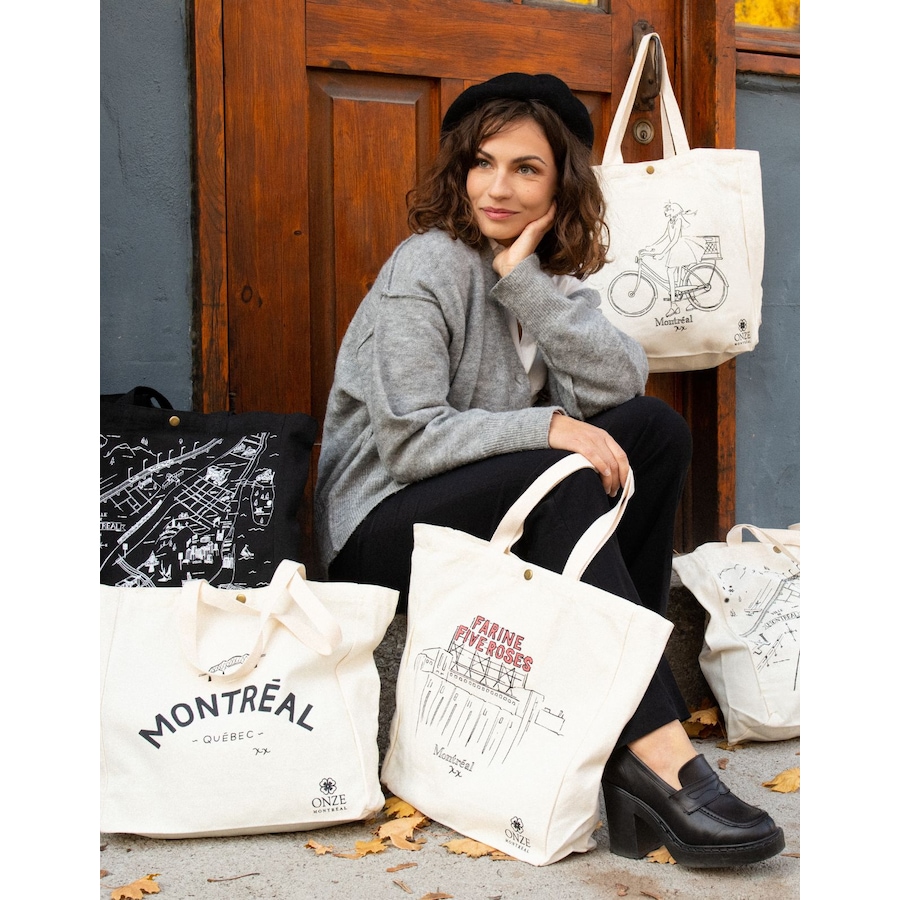 Image 992348_ALTMORE1.jpg, Product 992-348 / Price $19.95, Annick Tote Bag Custom Illustration Montreal Five Roses from ANNICK on TSC.ca's Home & Garden department